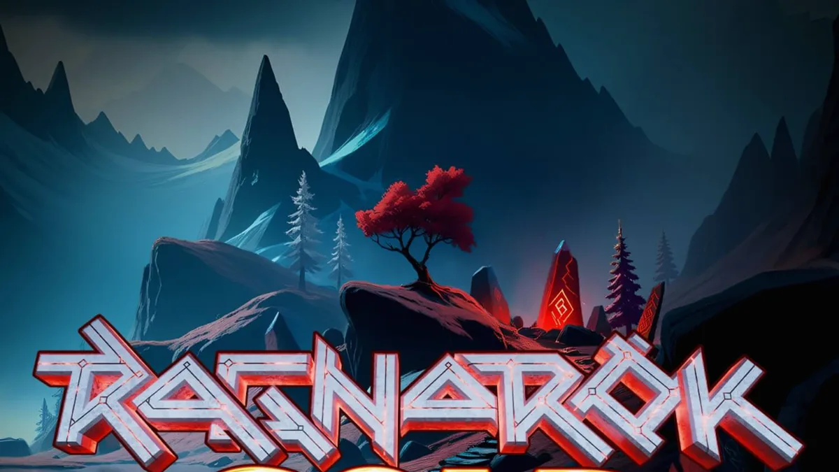 Tampilan antarmuka seluler slot Ragnarok Gold dengan grafis apokaliptik